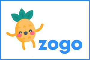 Zogo logo with their pineapple mascot
