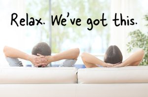 Couple relaxing on a couch