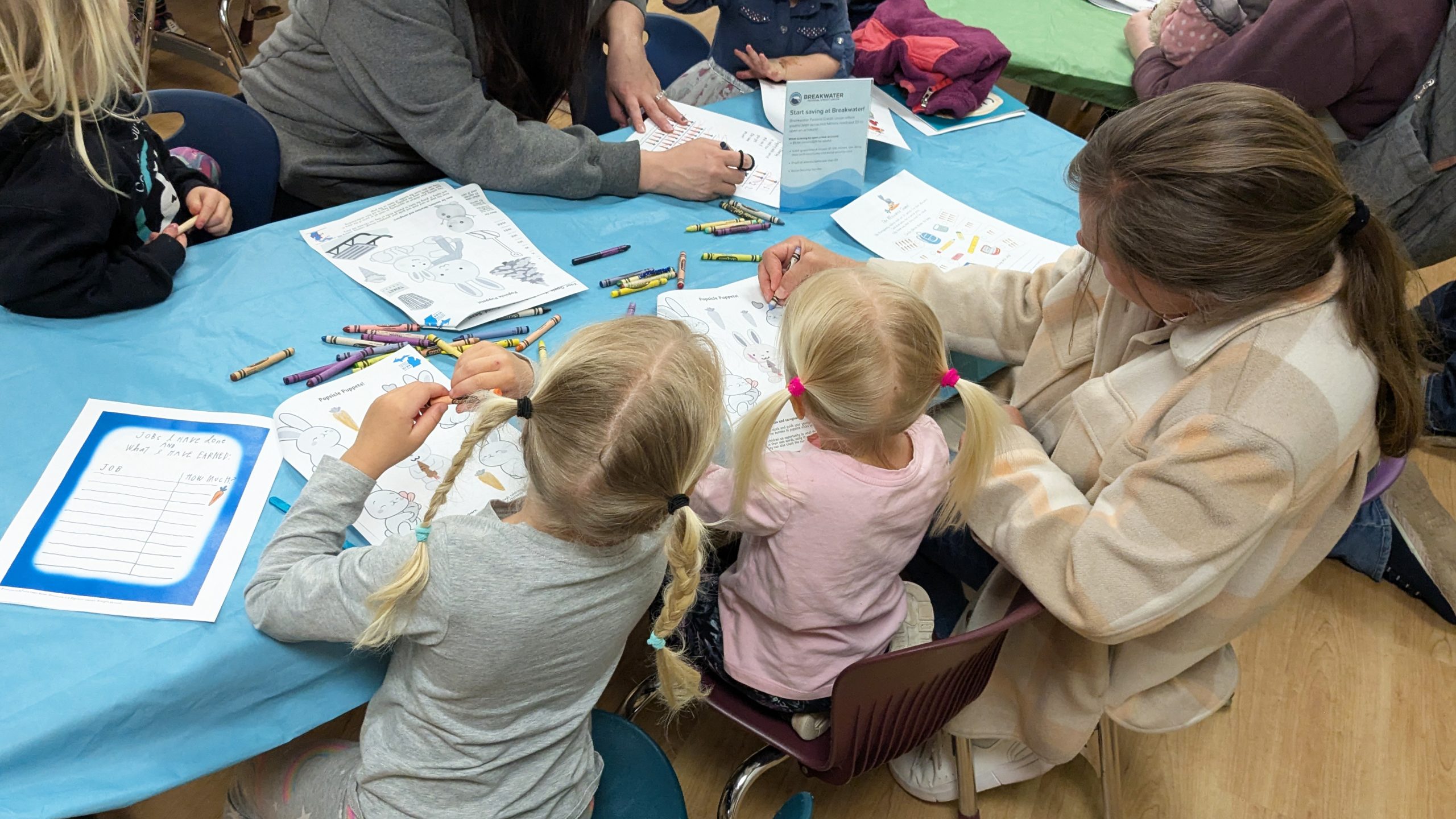Youth participate in story time activity session at Portage Lake District Library.